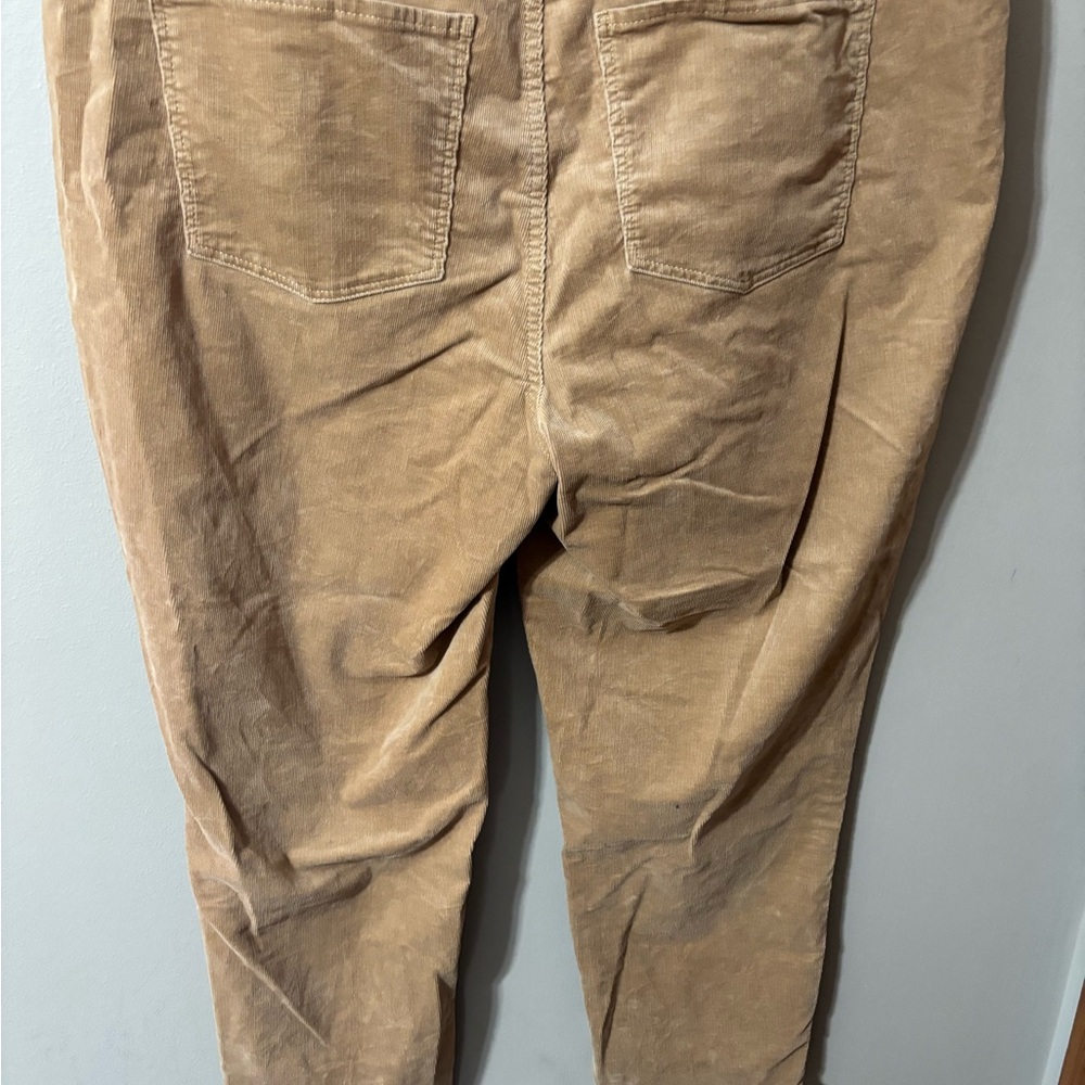 Talbots Beige Corduroy Ankle Pants with. Frayed edges - Picture 4 of 5